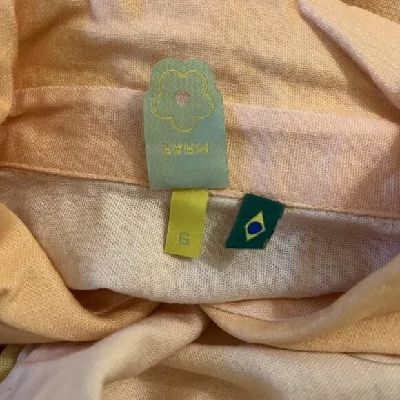 NWOT Farm Rio Linen blend Floral Midi Shirt Dress Size L Hawaiian Tropical - Picture 4 of 9